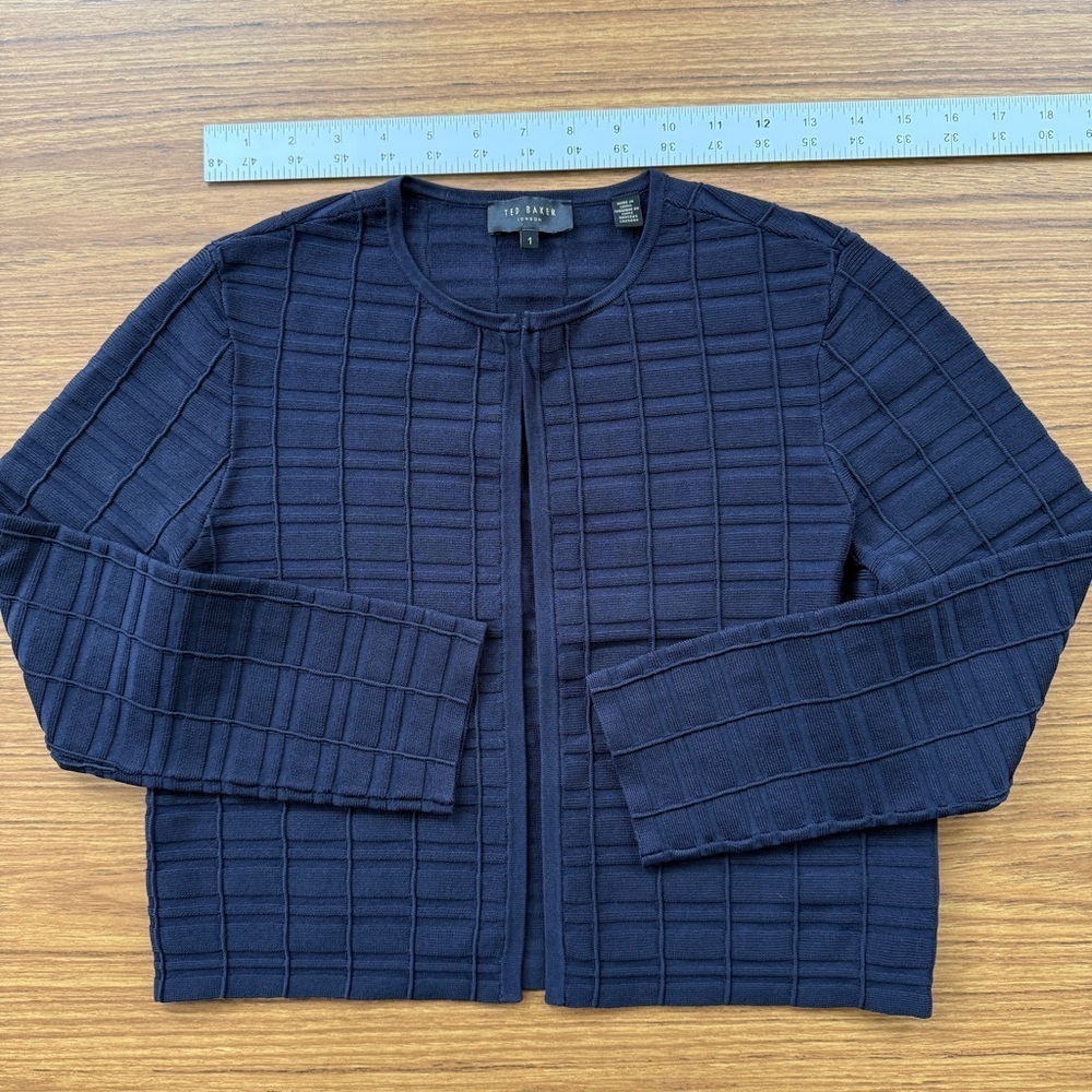 Ted Baker London Cathora Stitch Cardigan Navy Women’s Size 1 / US 4